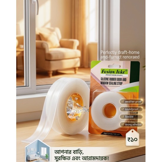 1Piece 5 Meter Silicone Door & Window Gap Sealing Strip