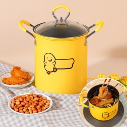 3L Stainless Steel Deep Fryer Pot with Oil Filter Basket